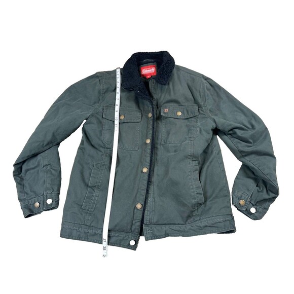 Coleman Workwear Jacket Men's Medium Green Sherpa Lined Outdoor Camping Jacket - Picture 2 of 8